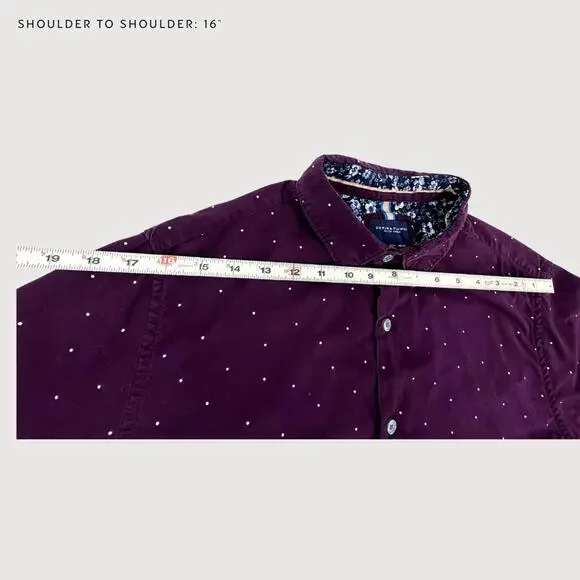 Denim & Flower Ricky Singh Button Shirt Maroon L - Picture 6 of 9